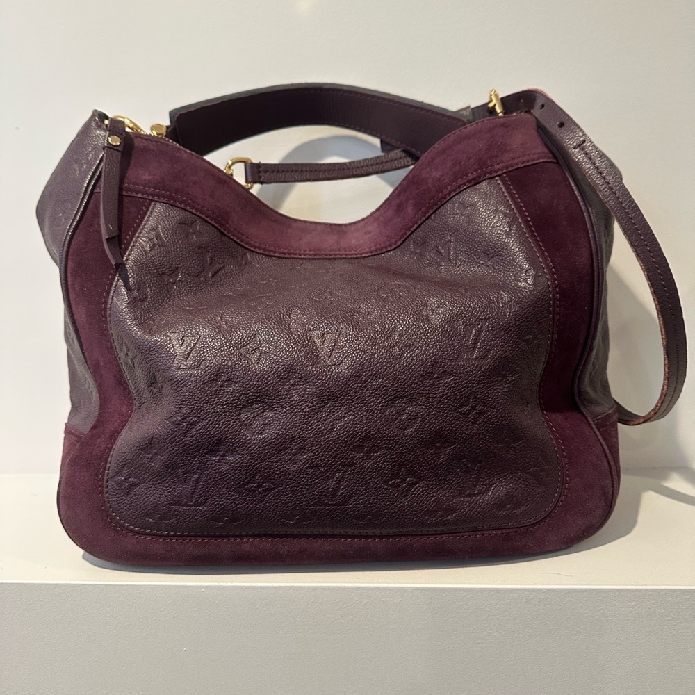 Louis Vuitton Purple Empreinte And Suede Hobo